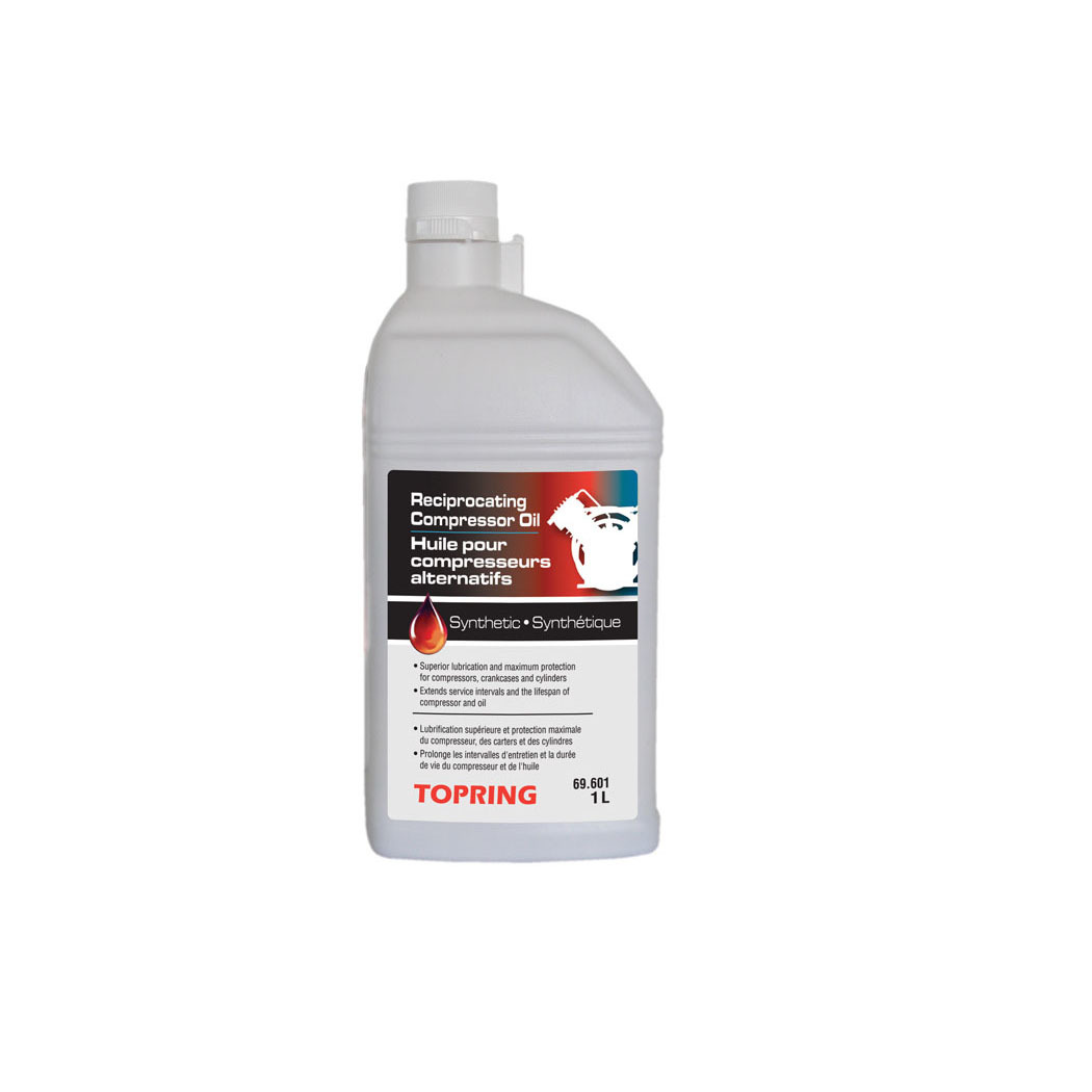 Huile synthétique Topring 69.601 pour compresseur à piston, 1 L